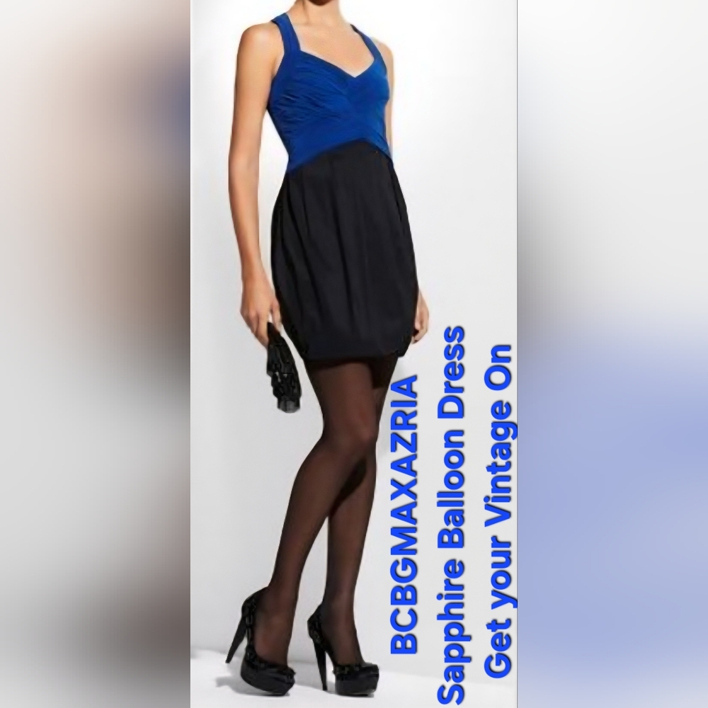 BCBGMAXAZRIA "Blue Sapphire" Bubble Dress Y2K ~NWT